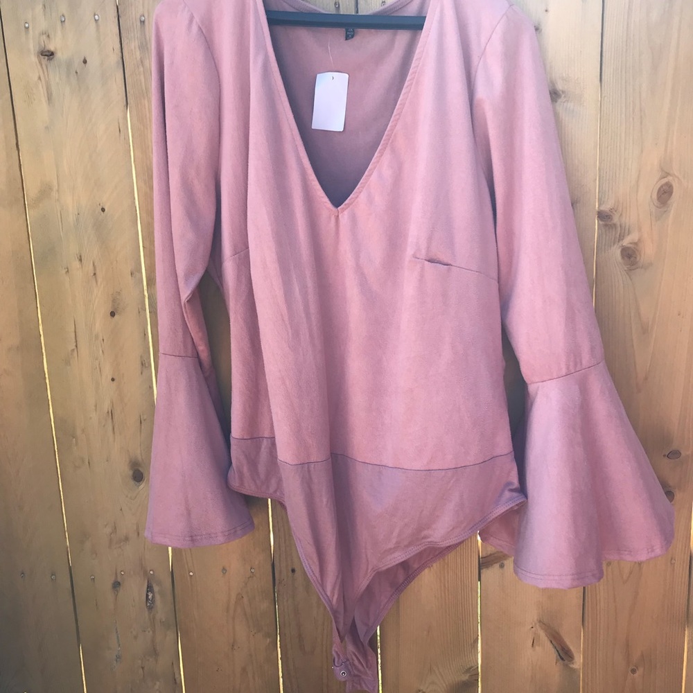 Nude Velour One Piece Top